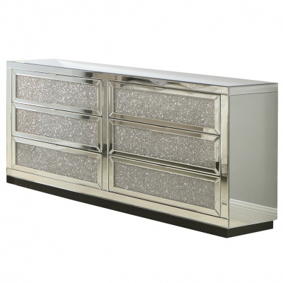 KOMODA SZKLANA GLAMOUR CASTEL – szkło, MDF, 125×72,5×40 cm