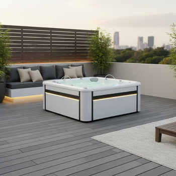 Jacuzzi Premium OF-6003 Pro – SPA de lujo para 6 personas con hidromasaje, Bluetooth y iluminación LED