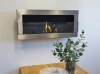 Bio-lareira suspensa em inox com vidro 900x400 – aço inoxidável, design moderno