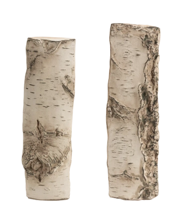 Store keramiske brændestykker til pejsen - dekorativt træ til biopejse og gaspejse