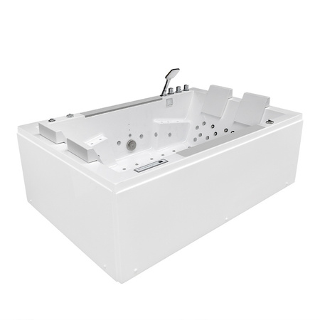 KARI 942 Weiße Hydromassage Badewanne 180x120 cm – Moderne SPA Badewanne für das Badezimmer