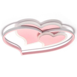 LAMPADA DA SOFFITTO A LED PER BAMBINI CUORI ROSA 66W + TELECOMANDO DL-I04