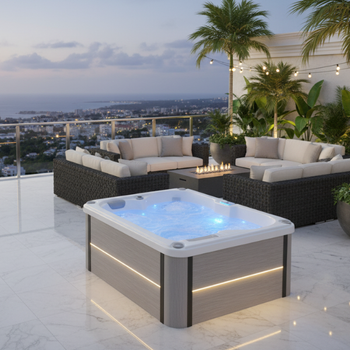 Luxus Jacuzzi OF-3002 Pro – Luxus 3-Personen-SPA mit Hydromassage, Bluetooth und LED-Beleuchtung.