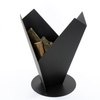Brasero de jardín refinado Y-FIRE QualitySPA — (acero 3 mm, negro mate), «Escultura vertical de fuego»