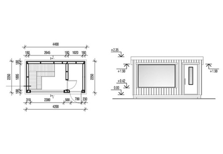 Lauko pirtis/MODULAR SAUNA KALĖ "L"