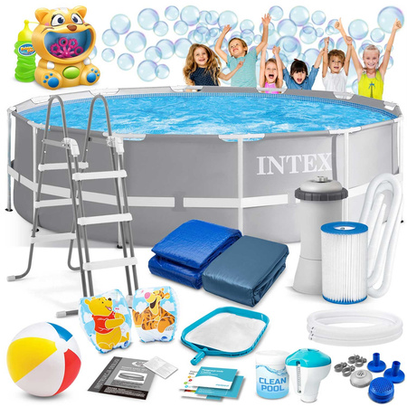 Piscina de jardim com estrutura 366 x 99 cm conjunto 17w1 + máquina de bolhas GRATIS