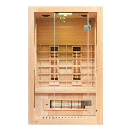 Sauna de infrarrojos con piedras de sal del Himalaya MO-EA2R | Wellness | Relax | SPA | Madera Termotratada | Madera Natural