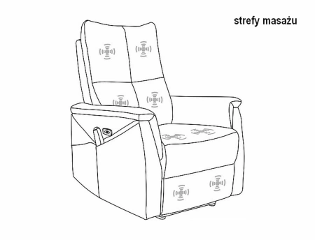 Neptun M Velvet chair with massage function - Cinnamon