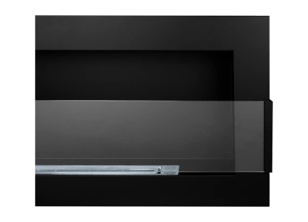 Biopejs 900x400 med glas – sort strukturel, moderne bioethanolpejs