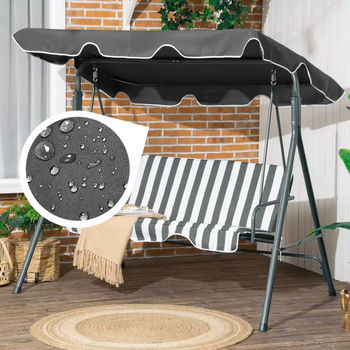 Daszek do huśtawki 166 x 112 cm wodoodporne poszycie szary ModernHome | meble do ogrodu, wypoczynek, nowoczesny styl