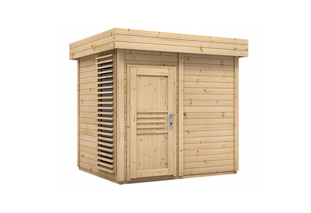 Dārza somu pirts ar stikla displeju 250x200cm | Wellness | Relax | SPA | Panorāmas stikls | Mājas SPA