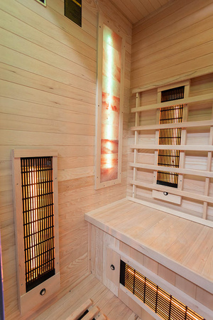 Sauna de infrarrojos con piedras de sal del Himalaya MO-EA2R | Wellness | Relax | SPA | Madera Termotratada | Madera Natural