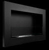 Biofireplace 650x400 Slim with glass – black, modern bioethanol fireplace