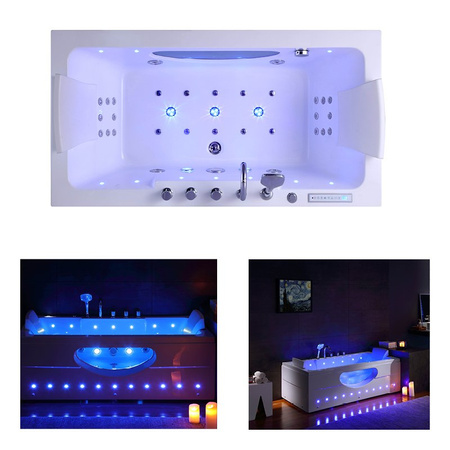 ΜΠΑΝΙΕΡΑ SPA ΥΔΡΟΜΑΣΑΖ ΟΡΘΟΓΩΝΙΑ 150×84 CM ΔΙΘΕΣΙΑ IRIS-933A λευκός