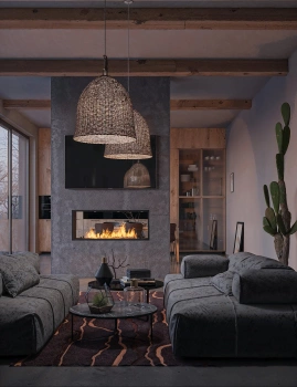INSIDE BLACK 1000 bio-fireplace burner – luxurious fire in your interior