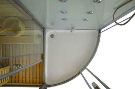 MO-1751W LEFT TRIO - Comprehensive solution: dry sauna, steam sauna, and shower cabin