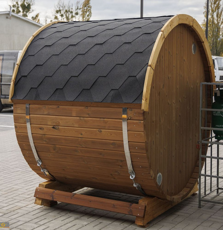 Buitenterras sauna Zwarte Paaseditie + IJsbak / Elektrische kachel of WIFI kachel / Hoogwaardig Scandinavisch sparrenhout (Thermowood)