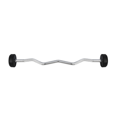Barbell/Bar Fixed Curved Rubber Coated 10 - 50 KG HMS