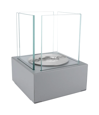 Șemineu bioetanol independent Smart în gri mat texturat - un șemineu bioetanol elegant, fără fum, pentru casă și terasă