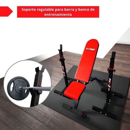 Bancă de antrenament și suport reglabil pentru barbell