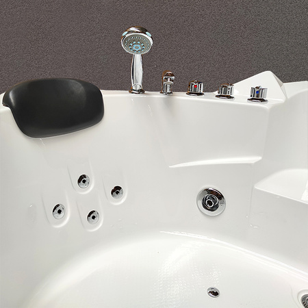 ORINO 632C Vasca Idromassaggio Bianca 135x135 cm – Vasca Confortevole per Home SPA