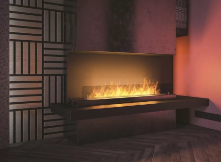 Elegant biofireplace Inside C1200 v1 — minimalist fireplace for recess installation (3 l, 1000 mm burner)