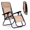 Zero Gravity Beach Garden Lounger Stol | Justerbar ryggstøtte for terrasse eller balkong Beige/Sort/Blå/Grå | Komfortabel hagestol, moderne stil, for uteplass og balkong