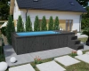 Basen drewniany z wkładem polipropylenowym 480x240 cm – nowoczesny, trwały basen ogrodowy