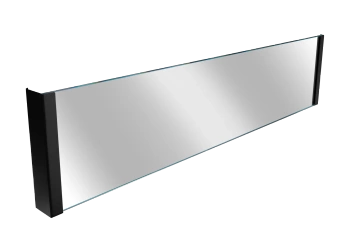 Szyba do biokominka wiszącego 650x400 – z czarnymi uchwytami, hartowana osłona