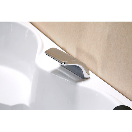 Flores 601H white bathtub with hydromassage and heater 140x140 cm – corner SPA bathtub for the bathroom