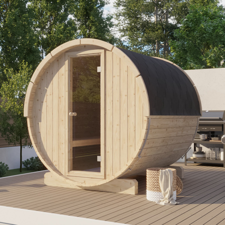Outdoor Sauna EDA 200 – spacious sauna for 4–6 people with electric or wood-burning stove, for health and rejuvenation