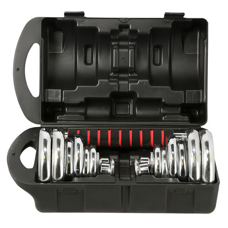 STC21 Sztangielki/Sztanga W Walizce CHROM 2x10KG HMS