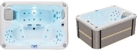 Jacuzzi de lujo OF-3002 Pro – SPA de lujo de 3 plazas con hidromasaje, Bluetooth e iluminación LED.