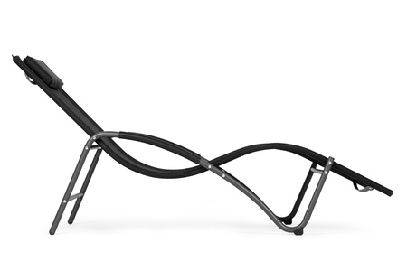 Tuinstoel met hoofdsteun | Ligbed voor balkon terras Zwart | tuinmeubelen, ontspanning, modern design