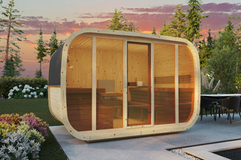 Sauna exterior Klaar para 4-6 personas / Sólo calefacción eléctrica / Abeto nórdico de alta calidad (madera termal de pino) | Bienestar | Relajación | SPA | Bienestar | Relajación | SPA | Estilo nórdico | Madera termal