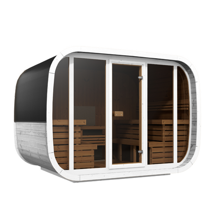 Saună Klaar în aer liber pentru 4-6 persoane / Numai încălzire electrică / Molid nordic de înaltă calitate (lemn termal de pin) | Wellness | Relaxare | SPA | Wellness | Relaxare | SPA | Stil nordic | Lemn termal