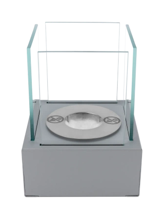 Älykäs vapaasti seisova bioetanolitakka mattaharmaalla - tyylikäs, savuton bioetanolitakka kotiin ja terassille.