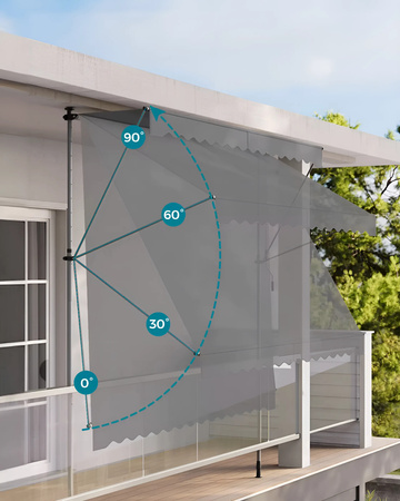 Markiza de Balcón MultiGarden – Sombrilla con ajuste de altura y manivela manual, impermeable