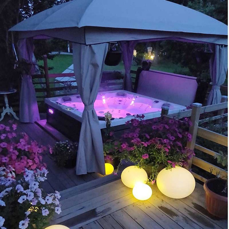 Jacuzzi de jardim SPA340 Cappuccino com revestimento de madeira natural 220x220 cm – elegância e relaxamento ao ar livre