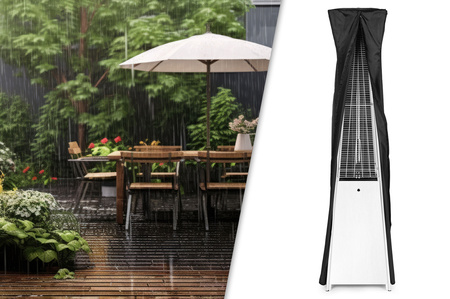 Värmare paraply gasvärmare 13 kW silver glas för trädgård uteplats reducer slangskydd MultiGarden