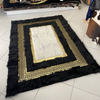 Luxury Versace Style Sheepskin Rug - Natural, Handmade, Soft, Premium, White & Black Living Room & Bedroom Rug