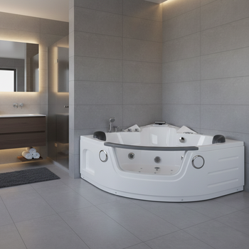 SPA vana s hydromasáží ORINO 632C bílá 135x135 cm - pohodlná vana pro vaše domácí SPA