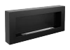 Κρεμαστό βιο-τζάκι BOX 900x400, μαύρο ματ με υφή – ένα μοντέρνο τζάκι χωρίς καμινάδα
