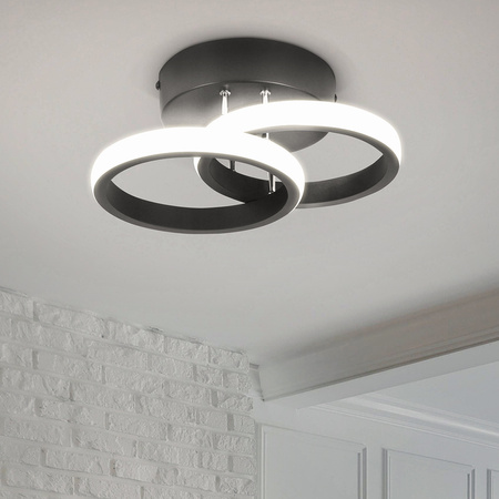 Deckenleuchte, rund, 18W, SCHWARZ - NEUTRALE FARBE