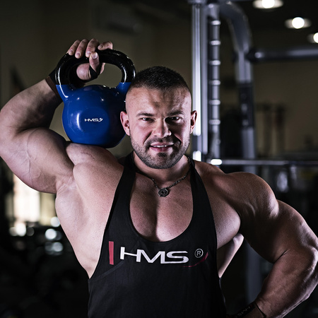 Μπλε KETTLEBELL Χυτοσίδηρο με επικάλυψη βινυλίου HMS