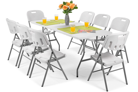 Klappbarer Cateringtisch, Länge 240 cm – weiß