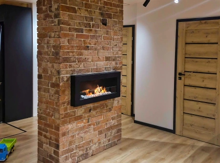 Falra szerelhető biokandalló üveggel 900x400 Box fekete strukturális matt az Ön kényelméért