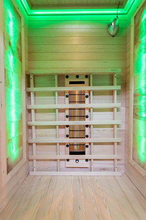 MO-RL1ST Sauna de infrarrojos con piedra de sal + turmalinas | Wellness | Relax | SPA | Madera Termotratada | Relajación de Lujo