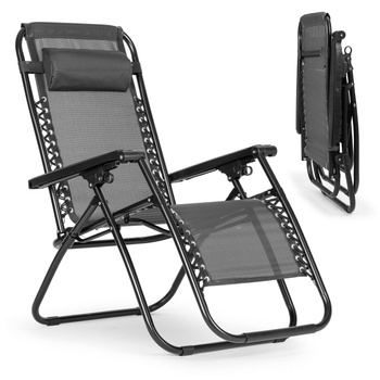 Zero Gravity Beach Garden Lounger Chair | Adjustable backrest for patio or balcony Beige/Black/Blue/Grey | Comfortable garden chair, modern style, for patio and balcony
