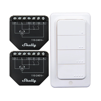 Σετ 2 WiFi Shelly Shutter + BLU RC Button 4 ελεγκτές για περσίδες / κουρτίνες